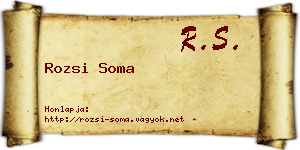 Rozsi Soma névjegykártya